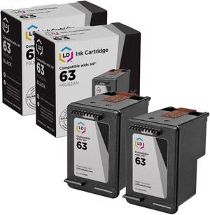 LD Products Remanufactured Ink Cartridge Replacement for HP 63 F6U62AN (Black, 2 Cartridge Pack)