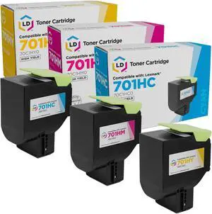 LD Products Remanufactured Toner Cartridge Replacement for Lexmark 701H High Yield (Cyan, Magenta, Yellow, 3 Cartridge Pack)