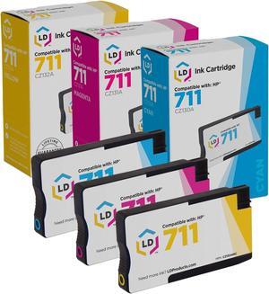 LD Products Remanufactured Ink Cartridge Replacement for HP 711 (Cyan, Magenta, Yellow, 3-Pack)