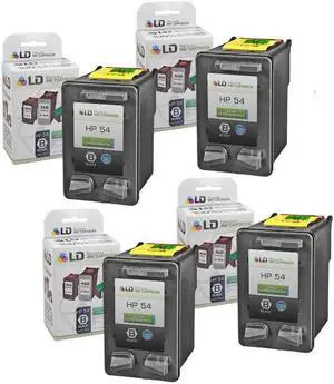 LD Products Remanufactured Ink Cartridge Replacement for HP 54 CB334AN High Yield (Black, 4-Pack)