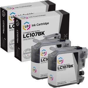 LD Products Compatible Ink Cartridge Replacement for Brother LC107BK Super High Yield (Black, 2-Pack)