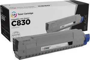 LD Products Toner Cartridge Compatible with Replacement for Okidata 44059112 C830 Series (Single Black) Compatible with the following Okidata Printer Models C830dn C830dtn C830n