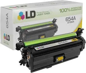 LD Products Remanufactured Toner Cartridge Replacement for HP 654A CF332A (Single Yellow)
