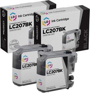 LD Products Compatible Ink Cartridge Replacement for Brother LC207BK Super High Yield (Black, 2-Pack)