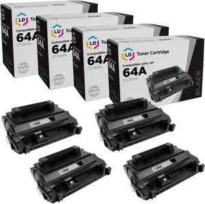 LD Products Compatible Replacement for HP 64 64A Toner Cartridge CC364A Standard Yield (Black, 4-pack)
