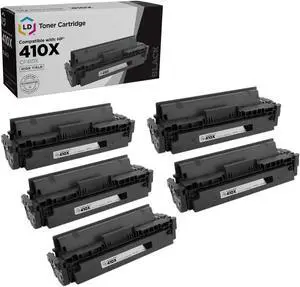 LD Products Compatible Toner Cartridge Replacement for HP 410X CF410X High Yield (Black, 5-Pack) For use in HP Color LaserJet Pro MFP M477fdn M477fdw, M477fnw, M452dn, M452dw and M452nww