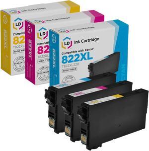 LD Products Remanufactured Ink Cartridge Replacements for Epson 822XL High Yield (Cyan, Magenta, Yellow 3 Cartridge Pack)