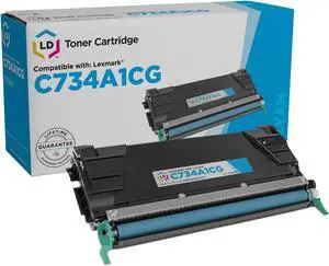 LD Products Remanufactured Replacement Laser Toner for Lexmark 734/736/738 Cyan