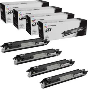LD Products Remanufactured Toner Cartridge Replacement for HP 126A CE310A (Black, 4-Pk)