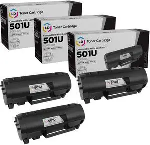 LD Products Compatible Toner Cartridge Replacement for Lexmark 521 HY (Black, 3- Pack)