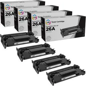 LD Products Compatible Toner Cartridge Replacements for HP 26A CF226A 26X CF226X Laserjet Pro M402d M402dn M402dne M402dw M402n MFP M426fdw M426fdn MFP M426dw (Standard Yield Black, 4-Pack)