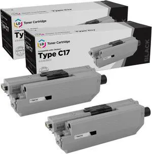 LD Products Compatible Toner Cartridge Replacement for Okidata 44469801 Type C17 (Black, 2-Pack)