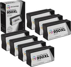 LD Products Compatible Ink Cartridge Replacement for HP 950XL CN045AN High Yield (Black, 7-Pack)
