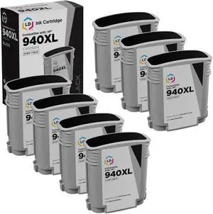 LD Products Remanufactured Ink Cartridge Replacement for HP 940XL C4906AN High Yield (Black, 7-Pack)
