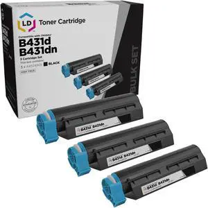 LD Products Compatible Toner Cartridge Replacement for Okidata 44574901 High Yield (Black, 3-Pack)