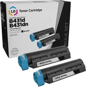 LD Products Toner Cartridge Compatible with Replacement for Okidata 44574901 High Yield (Black, 2-Multipack)