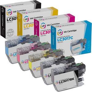 LD Compatible Ink Cartridge Replacement for Brother LC3017 High Yield (2 Black, 1 Cyan, 1 Magenta, 1 Yellow, 5-Pack) Compatible with Brother MFC-J5330DW MFC-J6530DW MFC-J6930DW MFC-J5335DW MFC-J5730DW