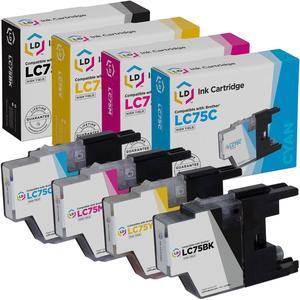 LD Products Compatible Ink Cartridge Replacement for Brother LC75 High Yield (1 Black, 1 Cyan, 1 Magenta,1 Yellow, 4-Pack)