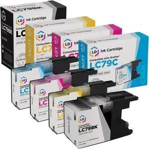 LD Products Compatible Ink Cartridge Replacement for Brother LC79 Extra High Yield (Black, Cyan, Magenta, Yellow, 4-Pack)