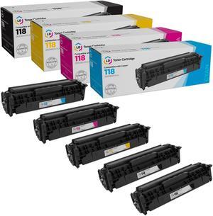 LD Products Toner Cartridge Replacements for Canon 118 (2 Black, Cyan, Magenta, Yellow, 5-Set )