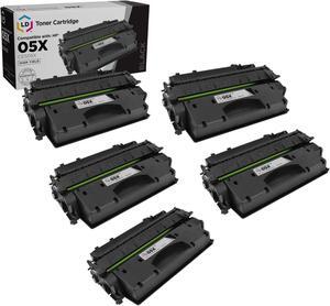 LD Products Compatible Toner Cartridge Replacements for HP 05X CE505X (Black, 5-Pack)