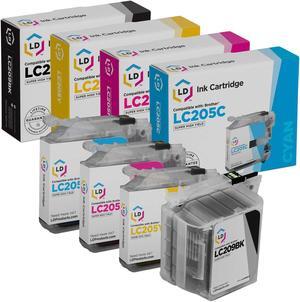 LD Compatible Ink Cartridge Replacements for Brother LC209 & LC205 Super High Yield (Black, Cyan, Magenta, Yellow, 4-Pack)