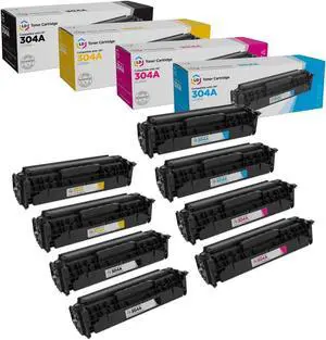 LD Toner Cartridge Replacements for HP 304A (2 Black, 2 Cyan, 2 Magenta, 2 Yellow 8-Pack)