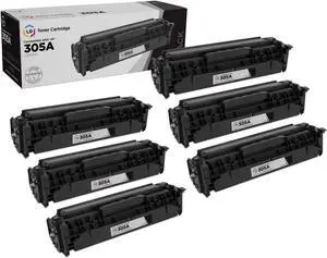 LD Products Compatible Toner Cartridge Replacements for HP 305A (Black, Cyan, Magenta, Yellow, 6-Pack)