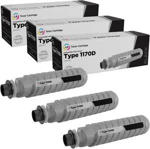 LD Compatible Toner Cartridge Replacement for Ricoh 888260 Type 1170D (Black, 3-Pack) Compatible with Ricoh 1515 MP161 MP171 MP201 DSM415 DSM516 LD015 LD117 LD220 3515 816 917 920 and more