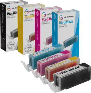 LD Products Compatible Ink Cartridge Replacements for PGI-280XXL CLI-281XXL Super High Yield 281 Ink Cartridges