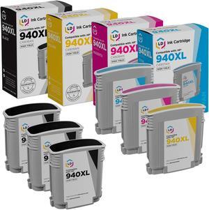 LD© Remanufactured Replacements for Hewlett Packard HP 940XL / HP 940 6PK HY Ink Cartridges Includes: 3 C4906AN Black, 1 C4907AN Cyan, 1 C4908AN Magenta, & 1 C4909AN Yellow