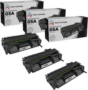 LD Products Compatible Toner Cartridge Replacement for HP 05A CE505D CE505A (Black, 3-Pack)
