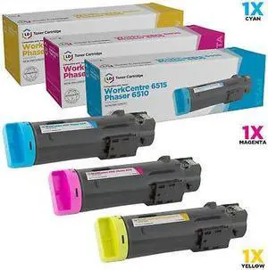LD Compatible Toner Cartridge Replacements for Xerox Phaser 6510 & WorkCentre 6515 Extra High Yield (Cyan, Magenta, Yellow, 3-Pack)