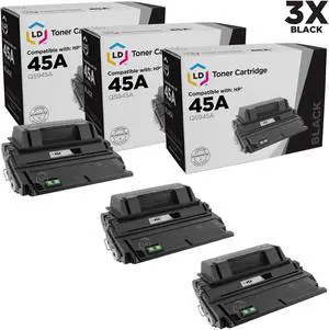 LD Products Compatible Replacements for HP 45A / Q5945A 3PK Black Toner Cartridges