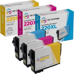 LD Products Replacement for Epson 220XL Ink Cartridges 220 XL (T220XL220 Cyan T220XL320 Magenta T220XL420 Yellow 3-Pack)