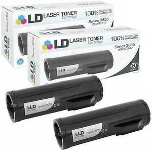 LD Products Compatible Toner Cartridge Replacement for Xerox WorkCentre 3655 106R02740 Extra High Yield (Black, 2-Pack)