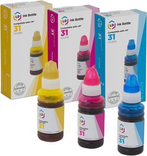 LD Products Compatible Ink Bottle Replacements for HP 31 (Cyan, Magenta, Yellow, 3-Pack)