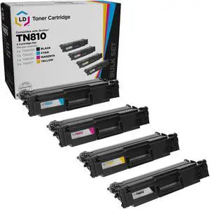 LD Products Compatible Toner Cartridge for Brother TN810 Set of 4 (BK, C, M, Y) Standard Yield