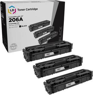 LD Products Compatible Toner Cartridge Replacement for HP 206A 206X W2110A W2110X (Black, 3-Pack)