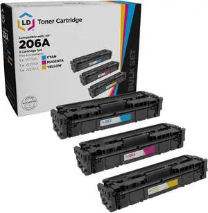 LD Products Compatible Toner Cartridge Replacements for HP 206A 206X 206 (Cyan, Magenta, Yellow, 3-Pack)