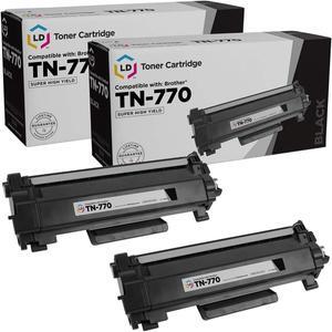 LD Products Compatible Toner Cartridge Replacements for Brother TN770 TN-770 TN760 TN-760 TN730 TN-730 Super High Yield (Black, 2-Pack) for HL-L2370DW, MFC-L2730DW, MFC-L2750DW, MFC-L2750DW XL