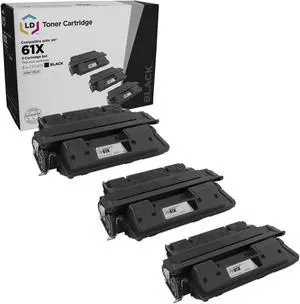 LD Products Remanufactured Toner Cartridge Replacement for HP 61X C8061X High Yield (Black, 3-Pack) Compatible with HP LaserJet 4100mfp 4100dtn 4100 4100n 4100tn 4101mfp
