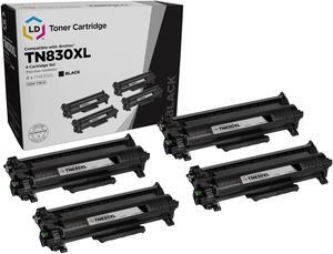 LD Products Replacement Toner Cartridge Compatible with Brother TN830 High Yield (4-Pack Black)