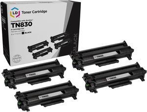LD Products Replacement Toner Cartridge Compatible with Brother TN830 (4-Pack Black)
