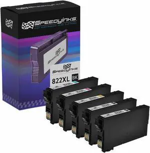 Speedy Ink Cartridge Replacement for Epson 822XL High Yield Ink Cartridges: 2 T822XL120 Black, 1 T822XL220 Cyan, 1 T822XL330 Magenta, 1 T822XL420 Yellow 5-PACK for WorkForce Pro WF-3820, WF-4820