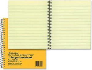 National Subject Wirebound Notebook Narrow Rule 8 1/4 x 6 7/8 Green 80 Sheets 33004
