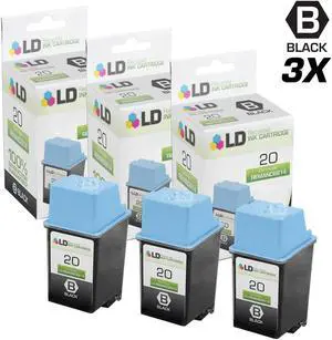 LD © Remanufactured Replacements for Hewlett Packard C6614DN (HP 20) Set of 3 Black Inkjet Cartridges for use in HP Apollo, Deskjet, & FAX Printers LD © Remanufactured Replacements for Hewlett Packard C6614DN (HP 20) Set of 3 Black Inkjet Cartridges for use in HP Apollo, Deskjet, & FAX Printers