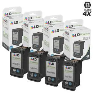 LD © Remanufactured Replacements for Canon PG-245XL / 8278B001AA 4PK HY Black Ink Cartridges for use in Canon PIXMA iP2820, MG2420, MG2520, MG2920, MG2922, MG2924, & MX492 Printers LD © Remanufactured Replacements for Canon PG-245XL / 8278B001AA 4PK HY Black Ink Cartridges for use in Canon PIXMA iP2820, MG2420, MG2520, MG2920, MG2922, MG2924, & MX492 Printers