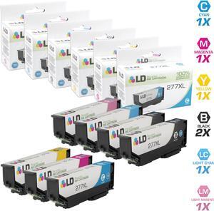 LD © Remanufactured Replacements for Epson 277XL 7PK HY Ink Cartridges: 2 T277XL120 Black, 1 T277XL220 Cyan, 1 T277XL320 Magenta, 1 T277XL420 Yellow, 1 T277XL520 LT Cyan, & 1 T277XL620 LT Magenta