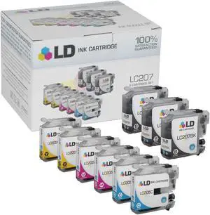 LD © Compatible Replacements for Brother LC205/LC207 9PK Ink Cartridges: 3 LC207BK Black, 2 LC205C Cyan, 2 LC205M Magenta, & 2 LC205Y Yellow for MFC J4320DW, J4420DW, & J4620DW LD © Compatible Replacements for Brother LC205/LC207 9PK Ink Cartridges: 3 LC207BK Black, 2 LC205C Cyan, 2 LC205M Magenta, & 2 LC205Y Yellow for MFC J4320DW, J4420DW, & J4620DW